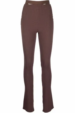 ANDREADAMO Ribbed-knit flared trousers