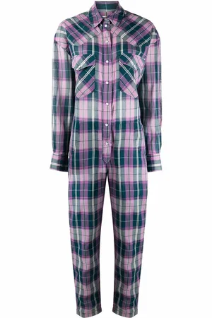 Marant Etoile Check-print button-up jumpsuit