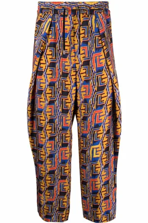 Balmain Graphic-print cropped trousers