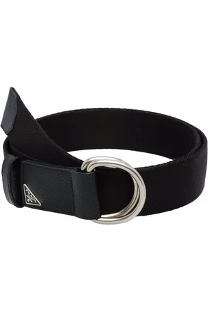 Prada Triangle-logo woven belt