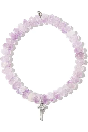 Sydney Evan 14kt white gold Mini Key amethyst and diamond bracelet