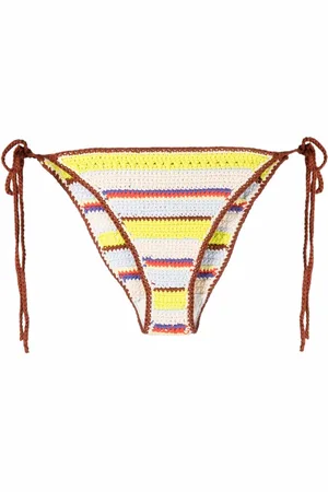 Ganni Striped crochet bikini bottoms