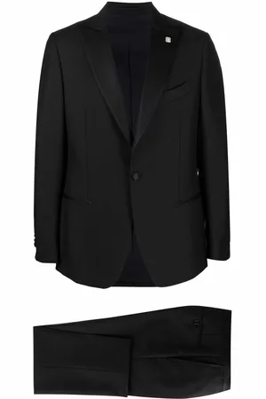 LARDINI Logo-lapel single-breasted suit