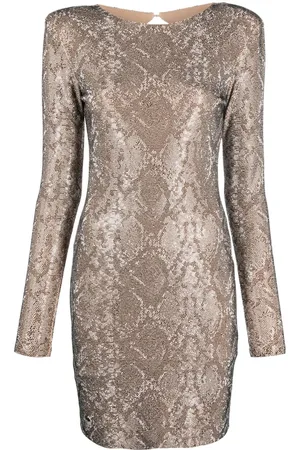 Philipp Plein Python-print crystal mini dress