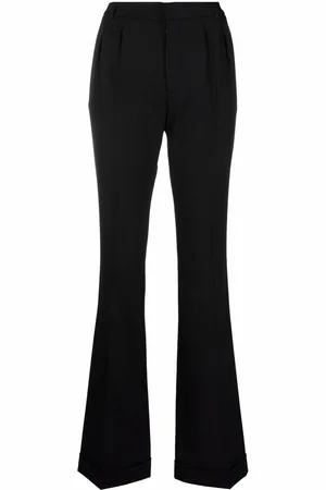 Saint Laurent Pleat-detail flared tailored trousers