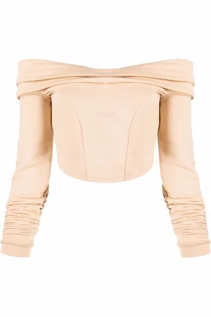 GCDS Couture logo-print off-shoulder sweatshirt