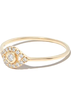 Sydney Evan 14kt yellow Evil Eye diamond ring