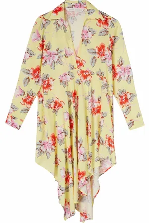 Palm Angels Hibiscus floral-print shirtdress