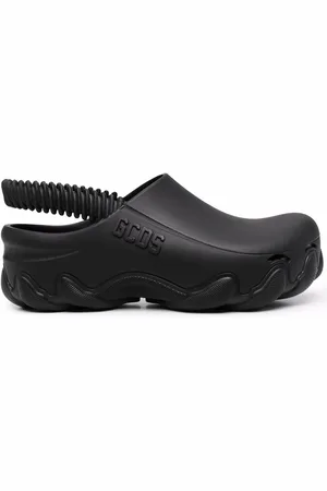 GCDS Embossed-logo slingback clogs