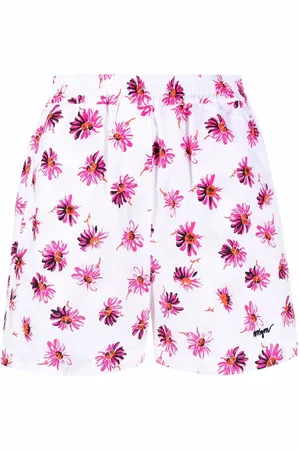 Msgm Floral-print cotton shorts