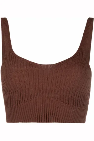 AERON Joan rib-knit crop top