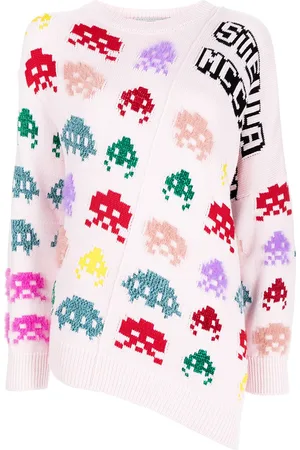 Stella McCartney Game-intarsia asymmetric jumper
