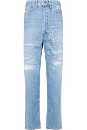 A Bathing Ape X Kid Cudi Damaged Denim straight-leg jeans