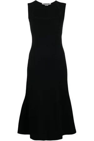 Stella McCartney Square-neck sleeveless flared dress