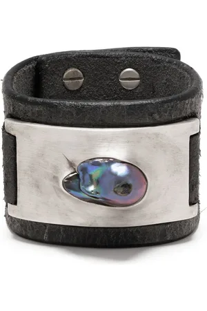 PARTS OF FOUR Amulet pearl-detail leather cuff