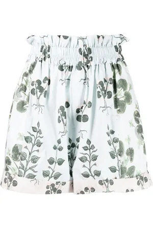 BIYAN Floral-print paperbag-waist shorts
