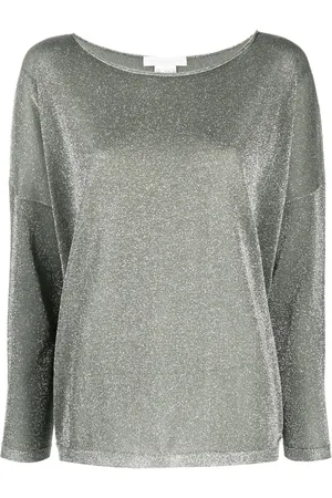 Fabiana Filippi Glitter-embellished long-sleeve top