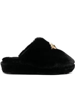 VERSACE Medusa faux-fur slippers