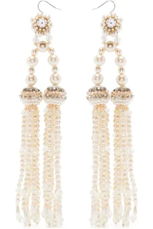 BIYAN Pearl-detail chandelier earrings