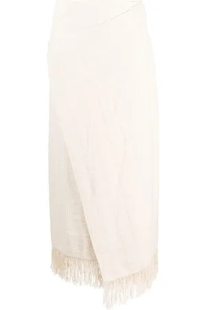 Jil Sander Fringed wrap-effect midi skirt