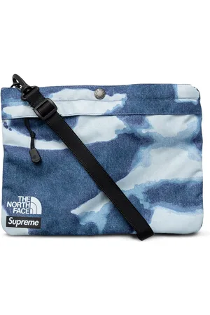Supreme X The North Face bleached denim-print shoulder bag