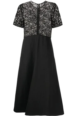 GOEN.J Macramé-panel midi dress