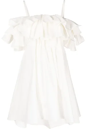 GOEN.J Cold-shoulder ruffled dress