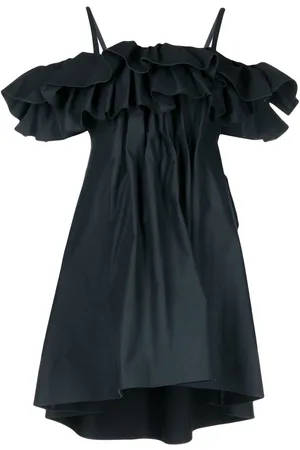 GOEN.J Cold-shoulder ruffled dress