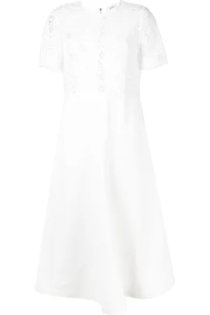 GOEN.J Macramé-panel midi dress