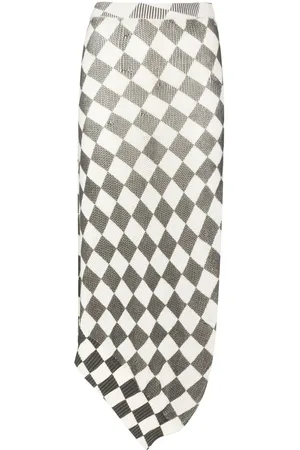 Maison Margiela Checkerboard-pattern asymmetric skirt