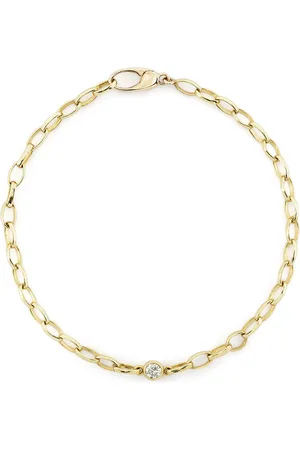 Jennifer Meyer 18kt yellow small Edith diamond bezel link bracelet