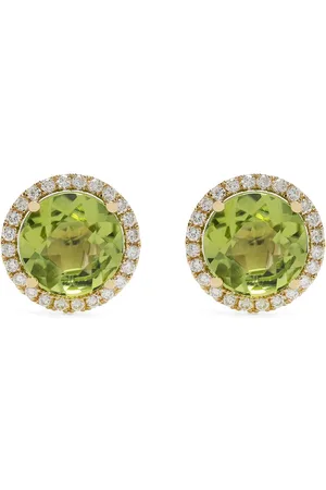 Kiki Mcdonough 18kt yellow gold Grace peridot and diamond stud earrings
