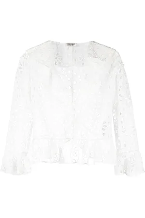 Saint Laurent Embroidered-design long-sleeve blouse
