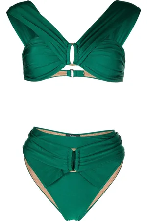 Noire Swimwear Ruched-detail off-shoulder bikini