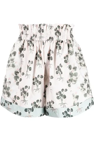 BIYAN Floral-print smocked-waist shorts