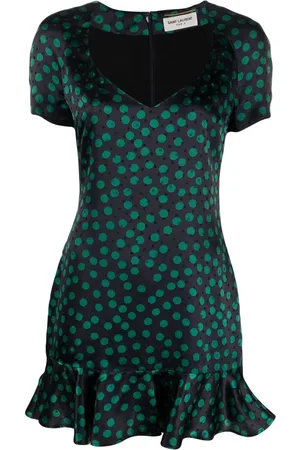 Saint Laurent Short-sleeve ruffled mini dress