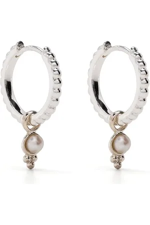 Dower and Hall Dotty Pearl charm hoops