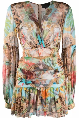 Philipp Plein Baroque Flowers-print georgette mini dress