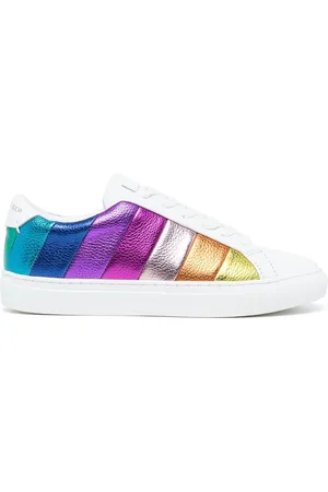 Kurt Geiger Lane rainbow-stripe low-top sneakers