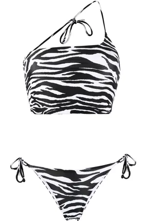 The Attico Zebra-print asymmetric bikini
