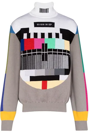 VTMNTS Barcode motif roll-neck jumper