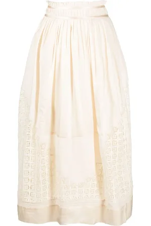 ULLA JOHNSON Cadena lace-insert midi skirt