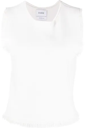 Barrie Fringe-trim knitted top