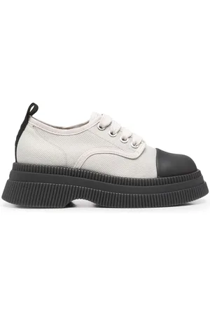 Ganni Creepers canvas lace-up Derby shoes