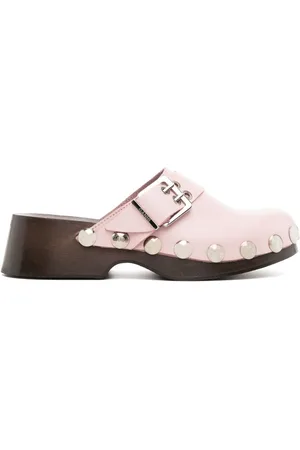 Ganni Stud-detail leather mules