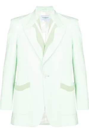 Casablanca Ribbed-trim single-breasted blazer