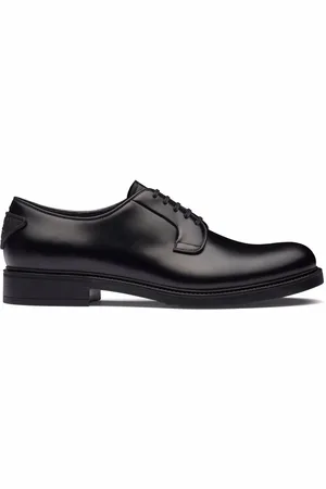 Prada Brushed-leather lace-up shoes