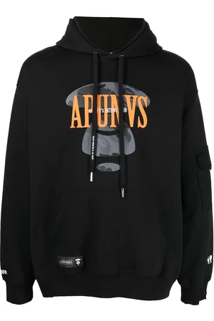 A Bathing Ape Logo-print panelled hoodie