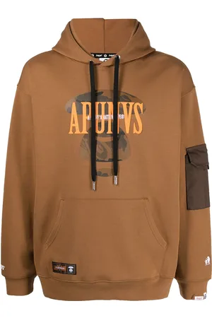 A Bathing Ape Logo-print panelled hoodie