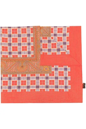 Saint Laurent 1970s check paisley-print scarf
